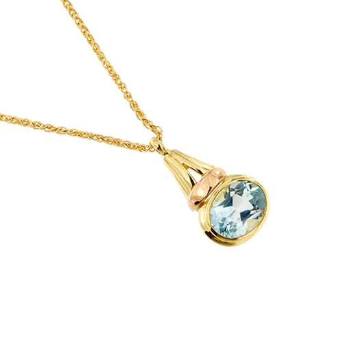 Collier Collier - Pendentif goutte et topaze en or jaune 18 ct 58 Facettes 34056