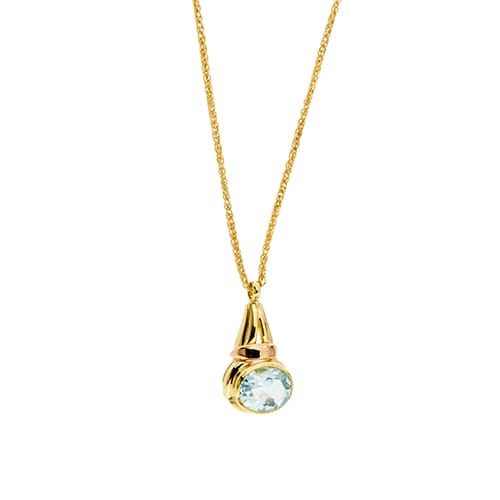 Collier Collier - Pendentif goutte et topaze en or jaune 18 ct 58 Facettes 34056