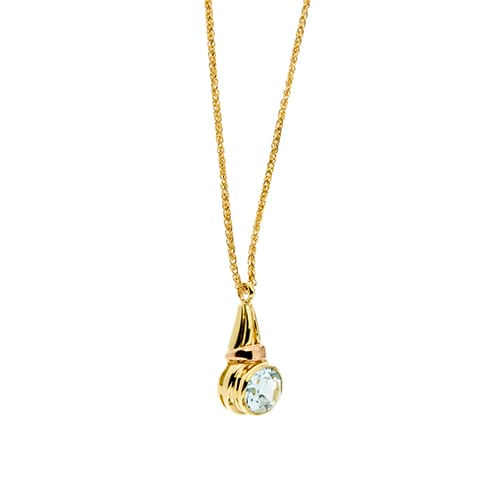 Collier Collier - Pendentif goutte et topaze en or jaune 18 ct 58 Facettes 34056
