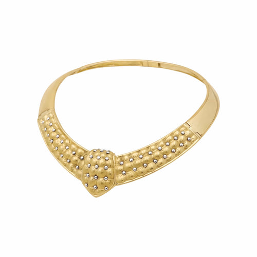 Collier Collier plastron en or jaune 750, motif capitonné 58 Facettes 35930