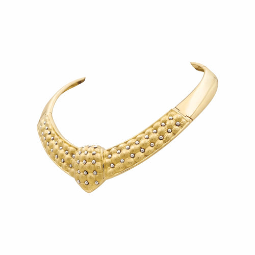 Collier Collier plastron en or jaune 750, motif capitonné 58 Facettes 35930