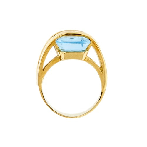 Bague 54 Bague - Topaze rectangulaire 12 ct en or jaune 18 ct 58 Facettes 33849