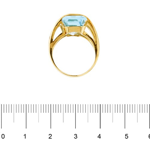 Bague 54 Bague - Topaze rectangulaire 12 ct en or jaune 18 ct 58 Facettes 33849