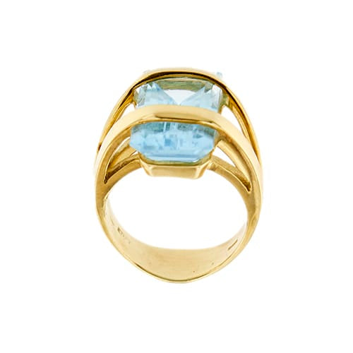 Bague 54 Bague - Topaze rectangulaire 12 ct en or jaune 18 ct 58 Facettes 33849