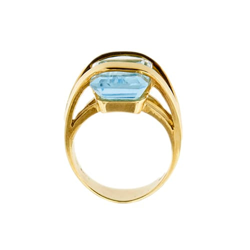 Bague 54 Bague - Topaze rectangulaire 12 ct en or jaune 18 ct 58 Facettes 33849