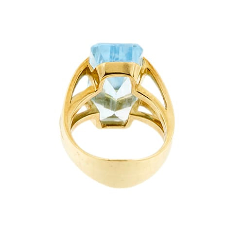 Bague 54 Bague - Topaze rectangulaire 12 ct en or jaune 18 ct 58 Facettes 33849