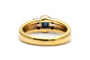 Bague 51 Bague contemporaine en or jaune 18 carats, saphir et diamants 58 Facettes B971
