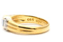 Bague 51 Bague contemporaine en or jaune 18 carats, saphir et diamants 58 Facettes B971