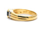 Bague 51 Bague contemporaine en or jaune 18 carats, saphir et diamants 58 Facettes B971