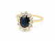 Bague 57 Bague marguerite en or jaune 18 carats, saphir et diamants 58 Facettes 33857