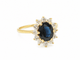 Bague 57 Bague marguerite en or jaune 18 carats, saphir et diamants 58 Facettes 33857