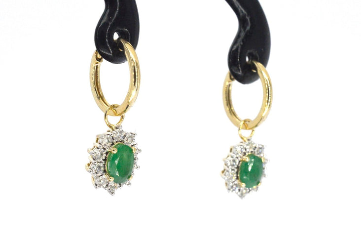 Boucles d'oreilles Boucles d'oreilles en or 14 carats, diamants et émeraudes 58 Facettes 2387