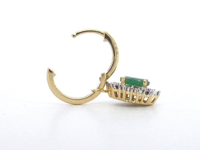 Boucles d'oreilles Boucles d'oreilles en or 14 carats, diamants et émeraudes 58 Facettes 2387