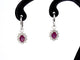 Boucles d'oreilles Boucles d'oreilles pendantes en or blanc, diamants et rubis 58 Facettes 2388