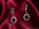 Boucles d'oreilles Boucles d'oreilles pendantes en or blanc, diamants et rubis 58 Facettes 2388