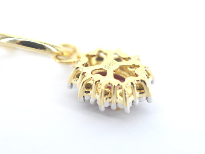 Boucles d'oreilles Boucles d'oreilles pendantes en or 14k, diamants et rubis 58 Facettes 2389