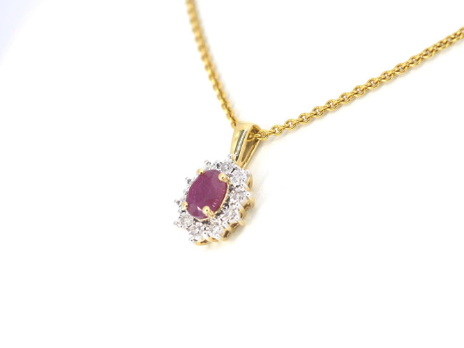 Pendentif Pendentif en or 14 carats, diamants et rubis 58 Facettes 2391