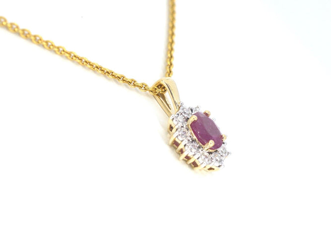 Pendentif Pendentif en or 14 carats, diamants et rubis 58 Facettes 2391