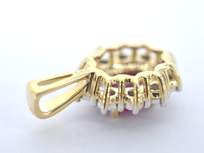 Pendentif Pendentif en or 14 carats, diamants et rubis 58 Facettes 2391