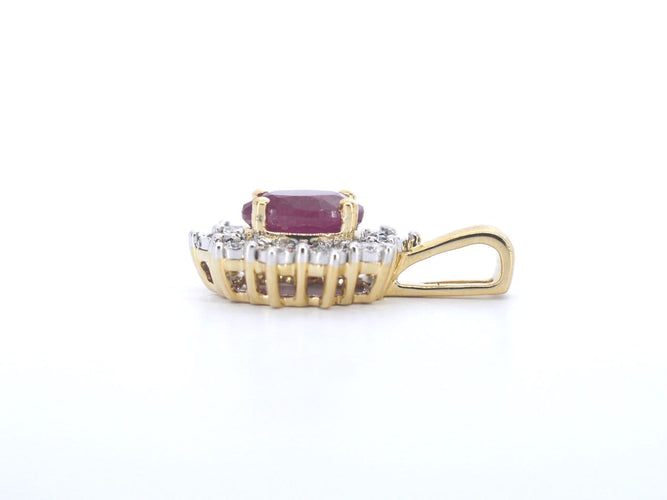 Pendentif Pendentif en or 14 carats, diamants et rubis 58 Facettes 2391