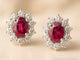 Boucles d'oreilles Boucles d'oreilles en or blanc, diamants et rubis 58 Facettes 2392