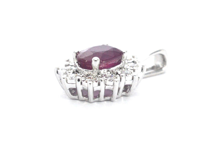 Pendentif Pendentif en or blanc, diamants naturels et rubis 58 Facettes 2394