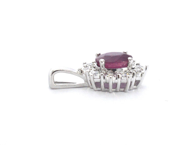 Pendentif Pendentif en or blanc, diamants naturels et rubis 58 Facettes 2394