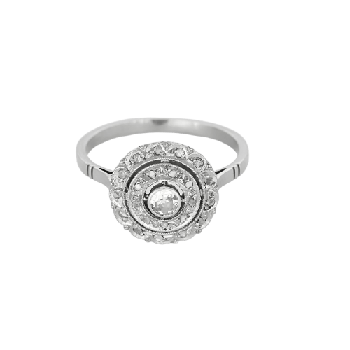 Bague 51 Bague en or blanc 18K et diamants 58 Facettes B260414
