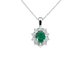 Pendentif Pendentif en or blanc 14 ct, diamants et émeraude 58 Facettes 2395