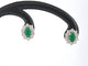 Boucles d'oreilles Boucles d'oreilles en or blanc 14 carats, diamants et émeraudes 58 Facettes 2396