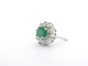 Boucles d'oreilles Boucles d'oreilles en or blanc 14 carats, diamants et émeraudes 58 Facettes 2396