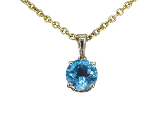 Pendentif Pendentif en or 14 carats avec topaze 58 Facettes 2397