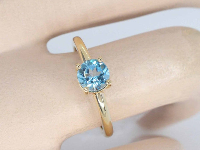 Bague 54 Bague en or 14 carats avec topaze 58 Facettes 2398