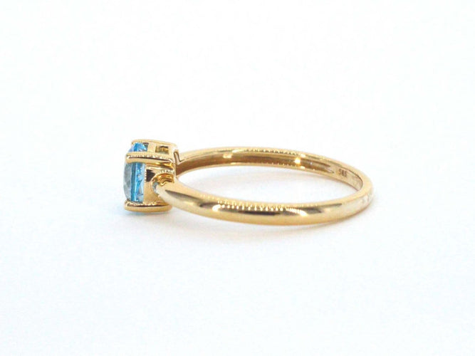 Bague 54 Bague en or 14 carats avec topaze 58 Facettes 2398