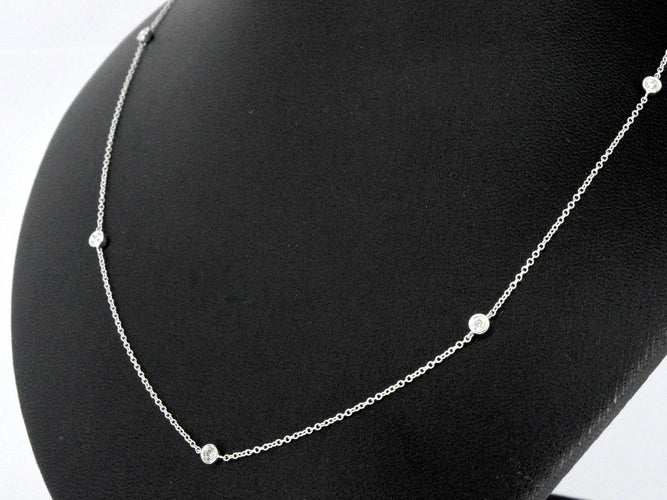 Collier Collier en or blanc 14k avec diamants naturels 58 Facettes 2401