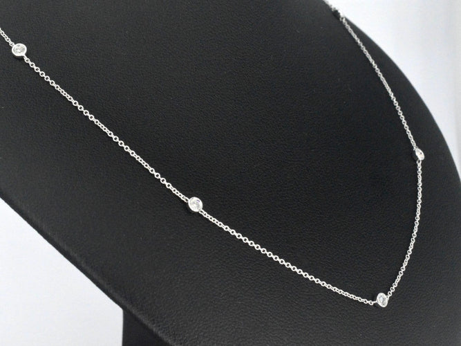 Collier Collier en or blanc 14k avec diamants naturels 58 Facettes 2401