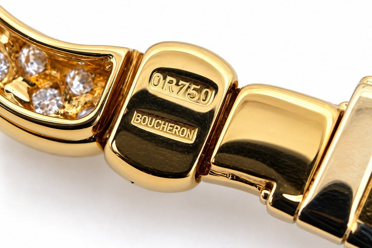 Bracelet Boucheron - Bracelet vintage en or jaune 18 carats et diamants 58 Facettes Bc