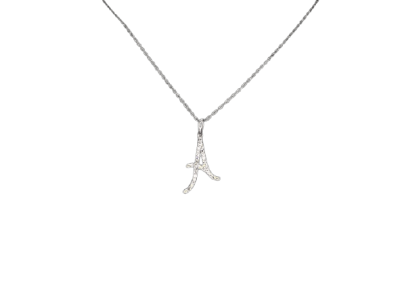 Pendentif Pendentif lettre A en or 14 carats et diamants 58 Facettes 2404