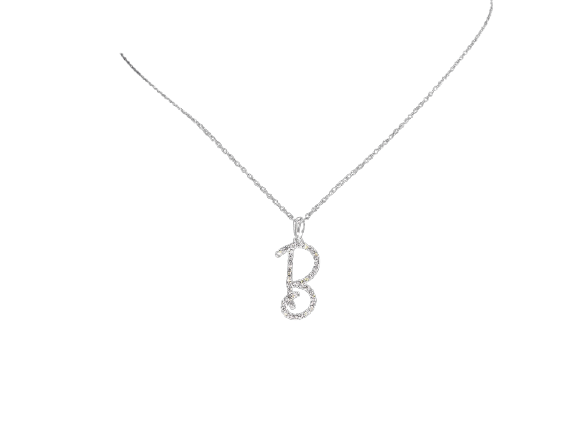 Pendentif Pendentif lettre B en or 14 carats et diamants naturels 58 Facettes 2405