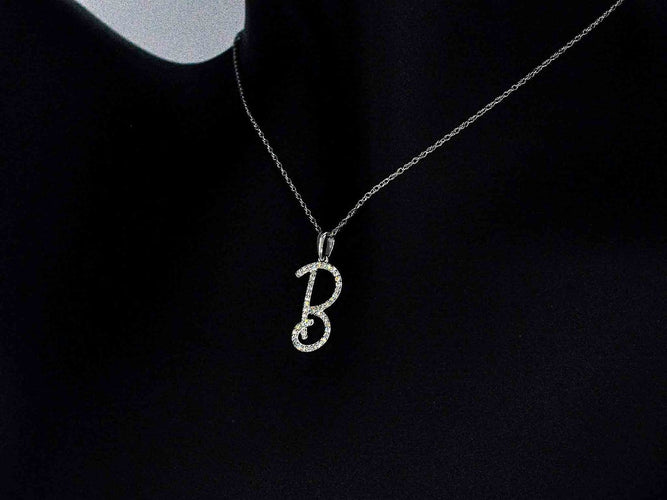 Pendentif Pendentif lettre B en or 14 carats et diamants naturels 58 Facettes 2405