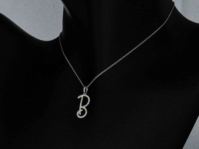 Pendentif Pendentif lettre B en or 14 carats et diamants naturels 58 Facettes 2405