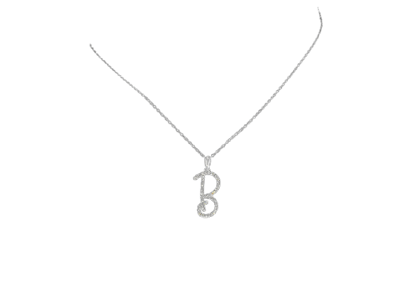 Pendentif Pendentif lettre B en or 14 carats et diamants naturels 58 Facettes 2405