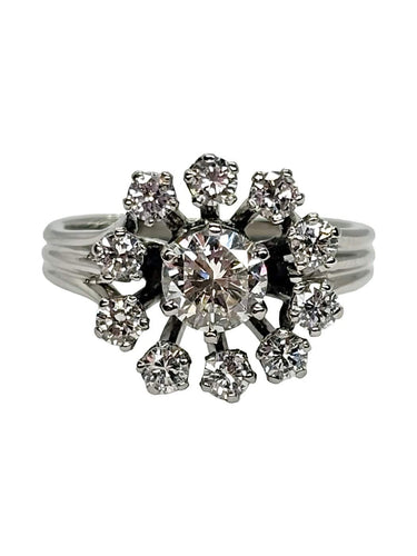 Bague 52 Bague solitaire en or blanc 18K et diamants 1,35 ct 58 Facettes 2304