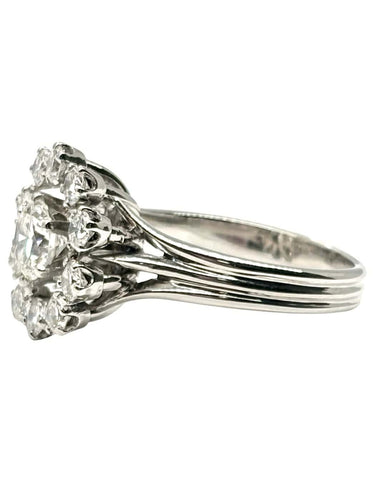 Bague 52 Bague solitaire en or blanc 18K et diamants 1,35 ct 58 Facettes 2304