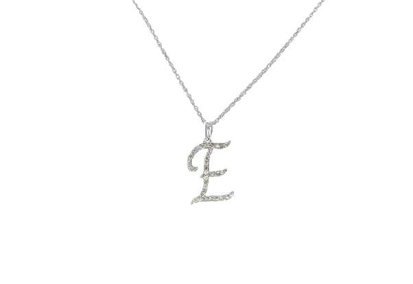 Pendentif Pendentif lettre E en or 14k et diamants naturels 58 Facettes 2406