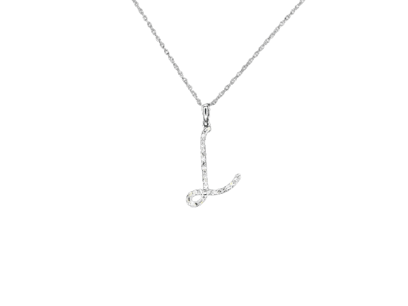 Pendentif Pendentif lettre L en or 14k avec diamants naturels 58 Facettes 2408