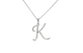 Pendentif lettre K en or 14k et diamants naturels