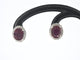 Boucles d'oreilles Boucles d'oreilles halo en or blanc, diamants et rubis 58 Facettes 2414