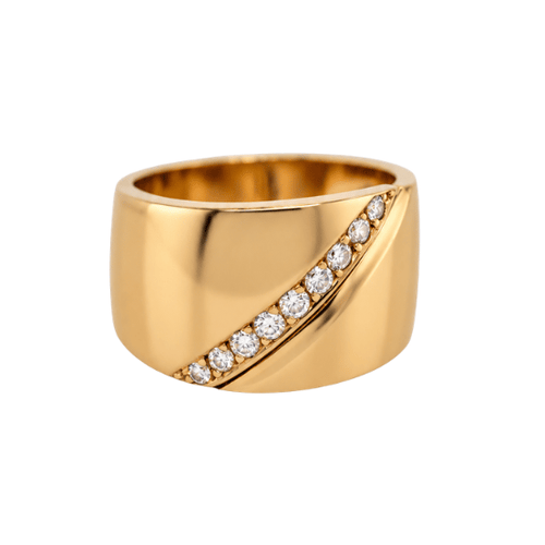 Bague 53 Hermès Trace - Bague en or jaune et diamants 58 Facettes 502036