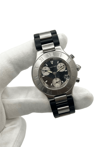 Montre Cartier 21 Chronoscaph - Montre en acier 38 mm 58 Facettes 2283